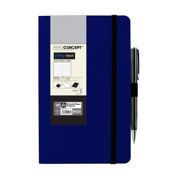 OPP Paperconcept Fancy Black Notebook with pen loop and black bookmark pocket / 13×21 cm - Karout Online -Karout Online Shopping In lebanon - Karout Express Delivery