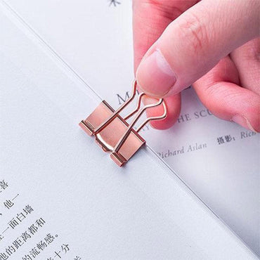 Deli E78200 Binder Clips 19MM  ROSE GOLD - Karout Online -Karout Online Shopping In lebanon - Karout Express Delivery