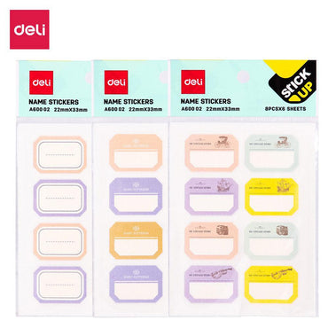 Deli A60002 Names Stickers 8 pcs ( 6 sheets) - Karout Online -Karout Online Shopping In lebanon - Karout Express Delivery