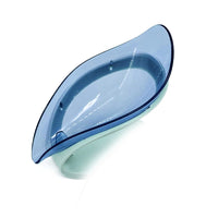 (net) Soap Holder Drain Portable Soap Box Leaf Shape Plastic