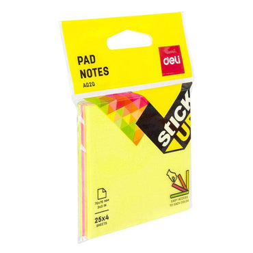 Deli EA02002 Sticky Notes 76×76 mm 100 sheets 4 colors - Karout Online -Karout Online Shopping In lebanon - Karout Express Delivery