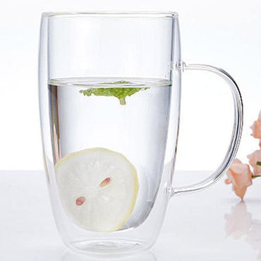 Double Glass Transparent Mug 450 ml / 22FK024 - Karout Online -Karout Online Shopping In lebanon - Karout Express Delivery