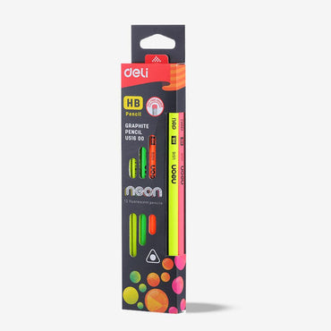 Deli U51600 Neon HB Pencil 12 pcs - Karout Online -Karout Online Shopping In lebanon - Karout Express Delivery