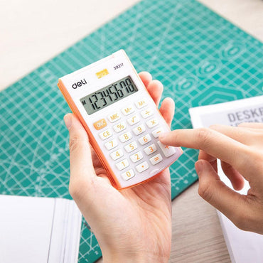 Deli E39217 Calculator Metal - 8 Digits With Cover - Karout Online -Karout Online Shopping In lebanon - Karout Express Delivery