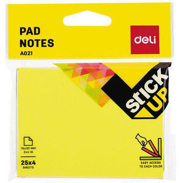 Deli EA02102 Sticky Notes 76×101 mm 100 sheets 4 colors - Karout Online -Karout Online Shopping In lebanon - Karout Express Delivery