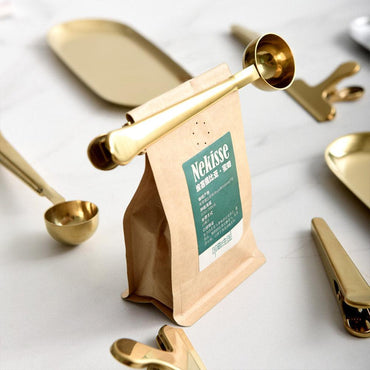 Two in one Stainless Steel Coffee Spoon Sealing Clip - Gold / KC22-63 - Karout Online -Karout Online Shopping In lebanon - Karout Express Delivery