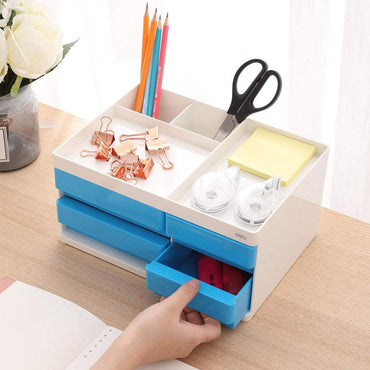 Deli EZ25030  4 Compartments & 4 Drawers Multipurpose Desktop Organizer - Karout Online -Karout Online Shopping In lebanon - Karout Express Delivery