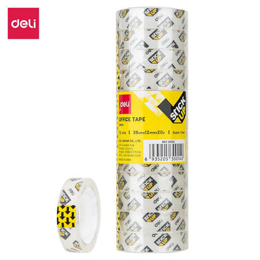 Deli E30014 Office Tape 12mm x 20 Y ( 12rolls/Tube) - Karout Online -Karout Online Shopping In lebanon - Karout Express Delivery