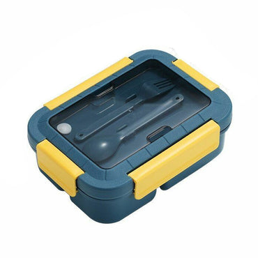 (net) Adult Lunch Box Double Layer Lunch Box with Spoon & Fork High Capacity Food Containers / 78926