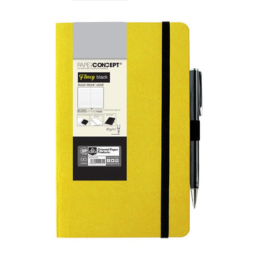 OPP Paperconcept Fancy Black Notebook with pen loop and black bookmark pocket / 13×21 cm - Karout Online -Karout Online Shopping In lebanon - Karout Express Delivery