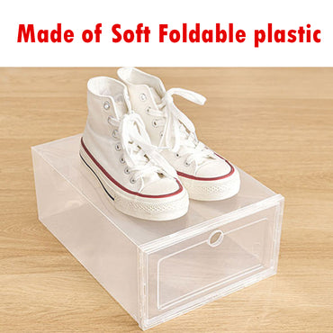 Fold Transparent Soft Plastic Shoes Box- Medium