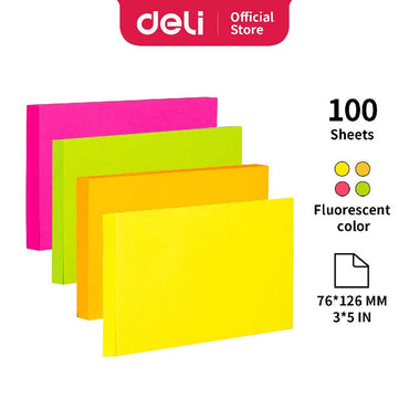 Deli EA02502 Sticky Notes 76×126 mm 100 sheets - Karout Online -Karout Online Shopping In lebanon - Karout Express Delivery
