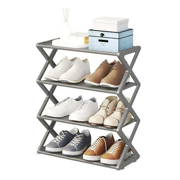 4Layers Simple X-Shaped Multi-Layer Dustproof Shoe Rack, DIY Assembly Shoe Cabinet, Multi-Purpose Storage Rack, Dormitory Shoe Rack / 81479/ YH8809-4