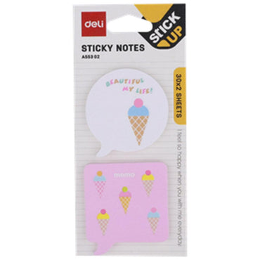 Deli A55302 Strong Adhesive Sticky Notes Fashion Design 30x2 Sheets - Karout Online -Karout Online Shopping In lebanon - Karout Express Delivery