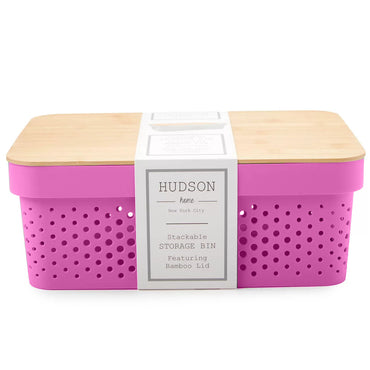 Oasis Home Storage Box, All Purpose Bin With Bamboo Lid