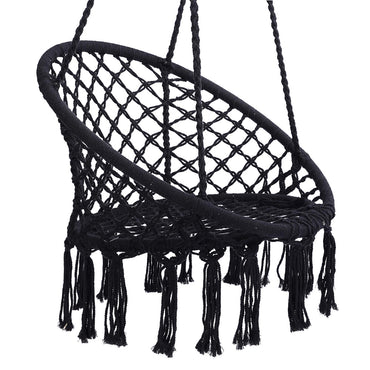 (NET)Swing Chair Hammock-Rope Garden-Seat Hanging Beige Safety Nordic-Style Knitting For Yard