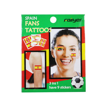 World Cup Fans Tattoo 3 in 1 Have 9 Stickers  / WD-71 - Karout Online -Karout Online Shopping In lebanon - Karout Express Delivery