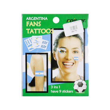 World Cup Fans Tattoo 3 in 1 Have 9 Stickers  / WD-71 - Karout Online -Karout Online Shopping In lebanon - Karout Express Delivery