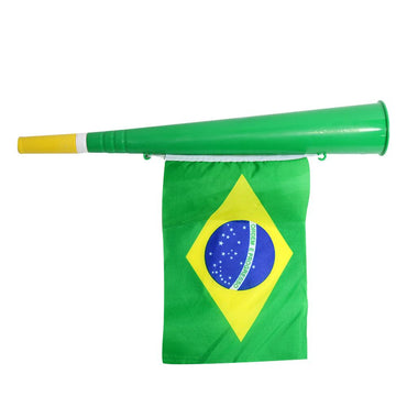 World Cup Plastic Long Trumpet With Small Brazil Flag / 135407 - Karout Online -Karout Online Shopping In lebanon - Karout Express Delivery