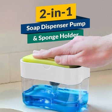 Organizer Soap Pump Dispenser And Sponge / 8127 - Karout Online -Karout Online Shopping In lebanon - Karout Express Delivery