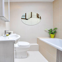 Large Wall Mirror Sticker 1 piece 30 x 45 cm- Oval Shape - Karout Online -Karout Online Shopping In lebanon - Karout Express Delivery
