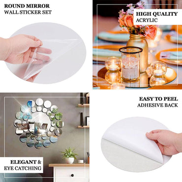 Small Wall Mirror Sticker 1 piece 20 cm- Round Shape - Karout Online -Karout Online Shopping In lebanon - Karout Express Delivery