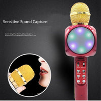 WS-1816 Wireless bluetooth Karaoke Microphone Mic USB Speaker Home KTV Play.