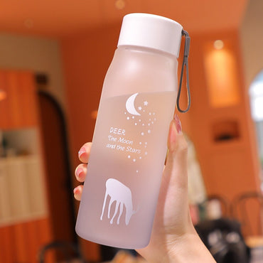 Water Bottle Gradient Plastic Sports Cup Transparent Girl Leakproof Drop-proof Drinking Portable Outdoor Water Bottles 500ml / 6952446454517