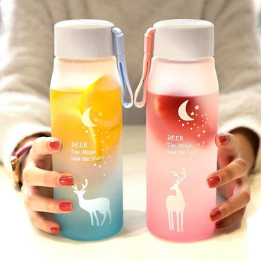 Water Bottle Gradient Plastic Sports Cup Transparent Girl Leakproof Drop-proof Drinking Portable Outdoor Water Bottles 500ml / 6952446454517