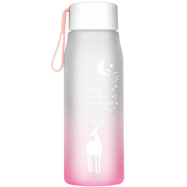 Water Bottle Gradient Plastic Sports Cup Transparent Girl Leakproof Drop-proof Drinking Portable Outdoor Water Bottles 500ml / 6952446454517