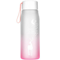 Water Bottle Gradient Plastic Sports Cup Transparent Girl Leakproof Drop-proof Drinking Portable Outdoor Water Bottles 500ml / 6952446454517