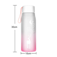 Water Bottle Gradient Plastic Sports Cup Transparent Girl Leakproof Drop-proof Drinking Portable Outdoor Water Bottles 500ml / 6952446454517