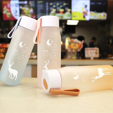 Water Bottle Gradient Plastic Sports Cup Transparent Girl Leakproof Drop-proof Drinking Portable Outdoor Water Bottles 500ml / 6952446454517