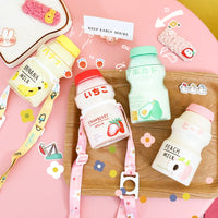 **NET**Summer Water Bottle Creative Fruit Plastic Portable Water Bottles For Kids Girl Anti-Fall Water Cup 480ml / 2216