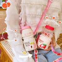 **NET**Summer Water Bottle Creative Fruit Plastic Portable Water Bottles For Kids Girl Anti-Fall Water Cup 480ml / 2216