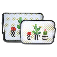 Plastic Decorative tray Set of 2 pcs - Karout Online -Karout Online Shopping In lebanon - Karout Express Delivery