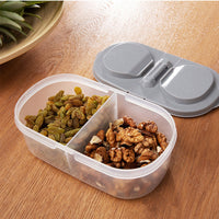 Plastic Storage Bins With Lids Double-grid Food Container