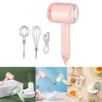 **NET**Electric Hand Mixer USB Rechargeable Hand Blender Cake Mixer Egg Beater