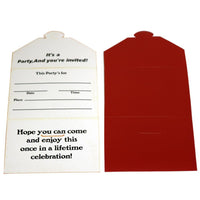 Birthday- Colored Invitation Cards (10 Pcs) / Ab-124 Red Birthday & Party Supplies