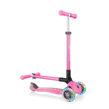 Globber Scooter Primo Foldable Fantasy Lights - Neon Pink / 434-110 - Karout Online -Karout Online Shopping In lebanon - Karout Express Delivery