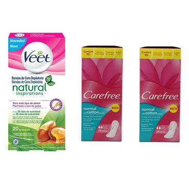 Carefree Maxi Regular  20pcs x 2 + 1 Veet Natural Wax.