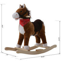 Plush Kids Rocking Horse -Ride on with Realistic Sounds and Tail.