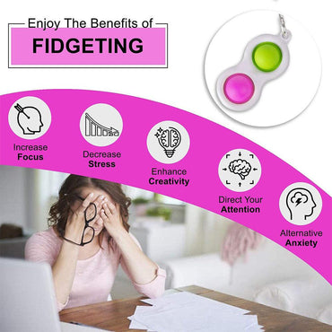 White Plastic Pop It Bubble Fidget Keychain / PO-26 - Karout Online -Karout Online Shopping In lebanon - Karout Express Delivery