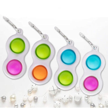 White Plastic Pop It Bubble Fidget Keychain / PO-26 - Karout Online -Karout Online Shopping In lebanon - Karout Express Delivery