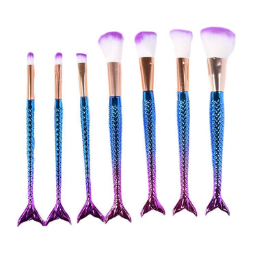 Mermaid Makeup Brush Set 7 Pieces - Karout Online -Karout Online Shopping In lebanon - Karout Express Delivery