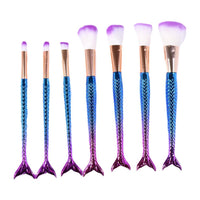 Mermaid Makeup Brush Set 7 Pieces - Karout Online -Karout Online Shopping In lebanon - Karout Express Delivery