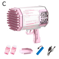 69 Holes Bubble Gun Automatic Funny Color Soaps Water Bubble Machine Toys / 22FK225 / KM-8