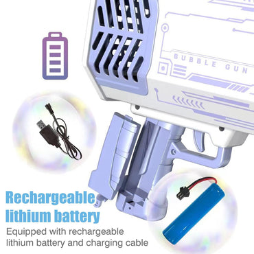 69 Holes Bubble Gun Automatic Funny Color Soaps Water Bubble Machine Toys / 22FK225 / KM-8