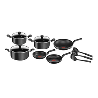 Tefal Super Cook 12 Pieces Non-Stick Cooking Black Set / B143SC85 - Karout Online -Karout Online Shopping In lebanon - Karout Express Delivery