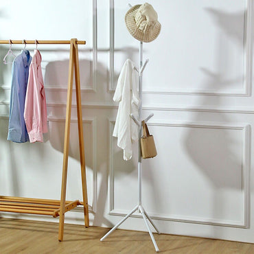 **(NET)**9 Hooks Hanging Pole Standing Clothes Rack Jacket Hanger / 22FK188